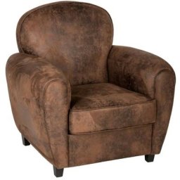 Atmosphera - Fauteuil club Stanis - Hipster Home créateur d'intérieur - Marron