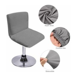 Housse de tabouret de bar coloris gris lot de 4
