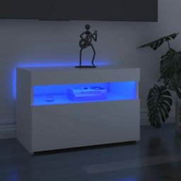 True Deal - Meuble tv avec lumières led Blanc brillant 60x35x40 cm