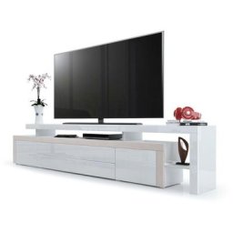 Tv Lowboard armario mesa de televisión Leon V3 en blanco, diferentes colores - Blanc haute