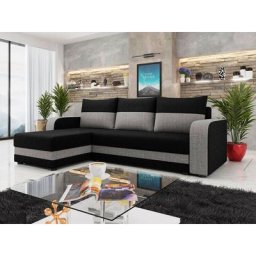 Harvey - canapé d'angle réversible - convertible - avec coffre - en tissu - 4 places - style