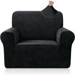 Minetgnon - Housse de Canapé Extensible Protection de Canapé Universelle en Polyster Noir 1 Place
