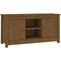 Meuble tv Marron miel 103x36,5x52 cm Bois de pin massif Vidaxl marron miel