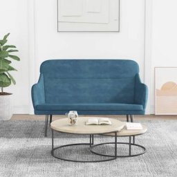 Elegant-Stil Banc Bleu 110x76x80 cm Velours,pour Salon/Jardin,Montage facile,14,45 Kg