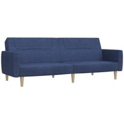 Vidaxl - Canapé-lit à 2 places Bleu Tissu Bleu