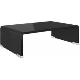 Meuble tv/ Support pour moniteur 40 x 25 x 11 cm Verre Noir Vidaxl Noir