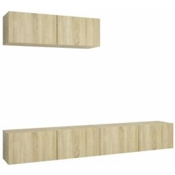 Meubles TV 3 pcs, Étagère TV, Meuble de Salon, Chêne sonoma Aggloméré OIB9245E - Brun
