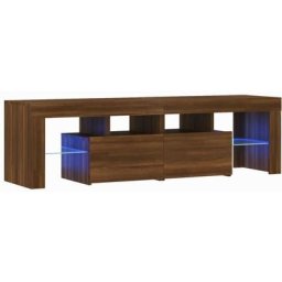 Meuble tv avec lumières led Chêne marron 140x36,5x40 cm Vidaxl Chêne marron