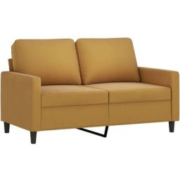 Canapé à 2 places Marron 120 cm Velours Vidaxl Marron