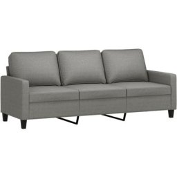 Canapé à 3 places Gris foncé 180 cm Tissu vidaXL - Gris foncé