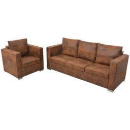 Vidaxl - Ensemble de canapés 2 pcs Cuir daim synthétique n/a