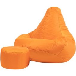 Pouf Fauteuil Recliner et Repose-Pieds, Pouf Spécial Gamer - 90cm x 73cm, Textile Tissé, Résistant