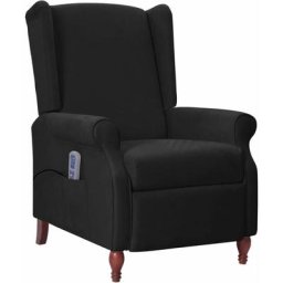 Fauteuil de massage inclinable Noir Tissu Vidaxl Noir