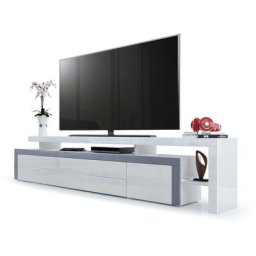 Tv Lowboard armario mesa de televisión Leon V3 en blanco, diferentes colores - Blanc haute