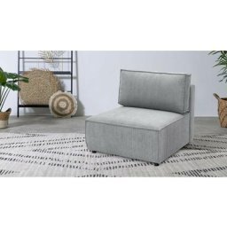 Canapé modulable Bobochic Chauffeuse 1 place pour canapé modulable nihad tissu velours côtelé Gris