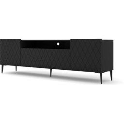 Meuble tv diuna 193 cm 2D1K sur pieds noir mat