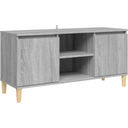 Meuble tv avec pieds en bois solide Sonoma gris 103,5x35x50 cm Vidaxl Sonoma gris