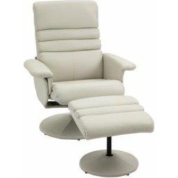 Fauteuil relax inclinable pivotant contemporain avec repose-pieds grand confort revêtement