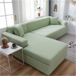 Housse de canapé d'angle en forme de l avec housse élastique pour canapé 1/2/3/4 places (Le canapé