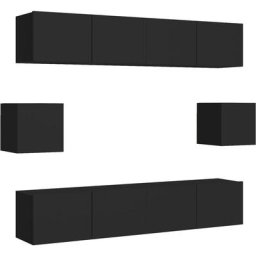 Vidaxl - Ensemble de meuble tv 6 pcs Noir Aggloméré Noir