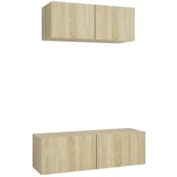 Ensemble de meuble TV 2 pcs Chêne sonoma Aggloméré vidaXL - Chêne sonoma