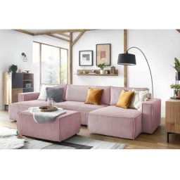Pouf Bobochic Pouf nihad velours côtelé Violet - Violet