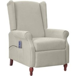 Fauteuil de massage inclinable Gris clair Microfibre Vidaxl Gris clair
