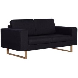 Vidaxl - Canapé à 2 places Tissu Noir Black