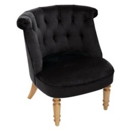 Atmosphera - Fauteuil Velours Noir Crapaud créateur d'intérieur - Noir