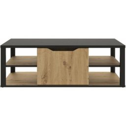 Table basse bar- Décor Noir et cheneL 110 x h 38 x p 60 cm - dakota - Diagone