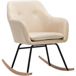 Chaise à bascule Crème Tissu Vidaxl Cream