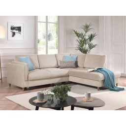 Brooke - canapé d'angle convertible - 5 places - style contemporain - droit - beige - Beige