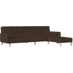 Vidaxl - Canapé-lit à 2 places avec repose-pied Marron foncé Tissu Marron foncé