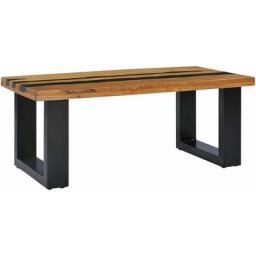 Table basse 100x50x40 cm Bois de teck massif et pierre de lave Vidaxl n/a