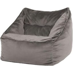 Pouf Fauteuil en Velours Natalia, xxl, Pouf de Salon Géant, Pouf Poire Adultes, Gris Anthracite