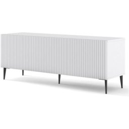 Meuble tv Ravenna b 150 cm 3D blanc mat + pieds
