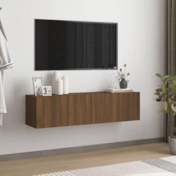 Fimei - Armoire murale tv Chêne marron 120x30x30 cm Bois d'ingénierie