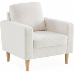 Alice's Garden - Fauteuil à bouclettes blanches, scandinave - Bjorn - Canapé 1 place fixe droit