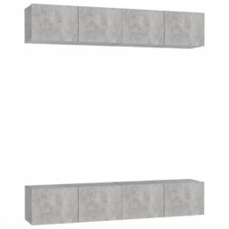 Meubles tv 4 pcs Gris béton 80x30x30 cm Aggloméré Vidaxl Gris béton