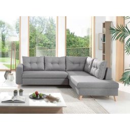 Nordic - canapé scandinave d'angle droite l convertible en tissu - gris clair - Gris clair