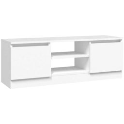 Meuble tv avec porte Blanc 102x30x36 cm Vidaxl Blanc