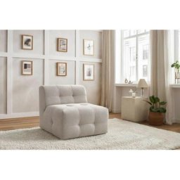 Canapé modulable Bobochic Chauffeuse 1 place sans accoudoir pour canapé modulable kleber Beige