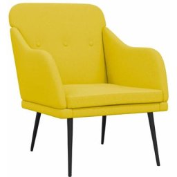 Fauteuil Jaune clair 63x76x80 cm Tissu vidaXL - Jaune clair