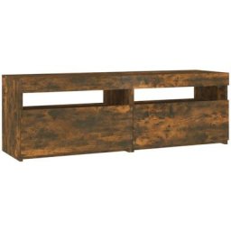 Meuble tv avec lumières led Chêne fumé 120x35x40 cm Vidaxl Chêne fumé