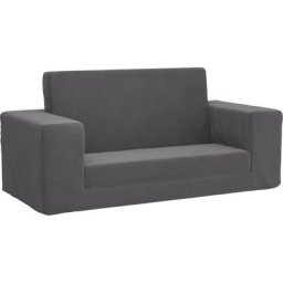 Canapé pour enfants à 2 places Anthracite Peluche douce Vidaxl Anthracite