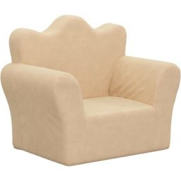 Canapé pour enfants Crème Peluche douce Vidaxl Crème