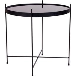 Verle Table basse en acier, noir, verre. - Noir