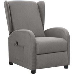 Fauteuil inclinable électrique Gris clair Tissu Vidaxl Gris clair