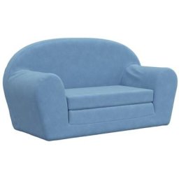 Vidaxl - Canapé pour enfants à 2 places Bleu Peluche douce Bleu