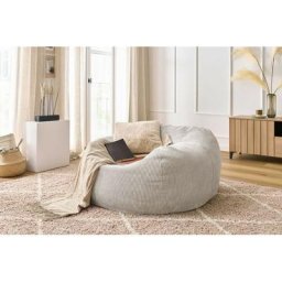 Pouf Bobochic Pouf ultra moelleux voltaire velours côtelé Beige - Beige